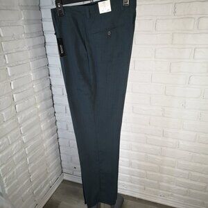 NWT Bogari Designed in Italy Men's Size 35/32 Flat Front Blue Dress Pants